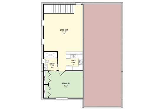 Floor Plan - Upper Floor for Barndominium House Plan #1092-16 - 1 bed, 2 bath