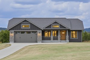 House Blueprint - Bungalow Exterior - Front Elevation Plan #112-268