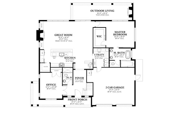 Floor Plan - Main Floor for Traditional House Plan #1058-218 - 4 bed, 4 bath