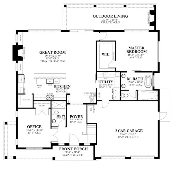 House Blueprint - Traditional Floor Plan - Main Floor Plan #1058-218