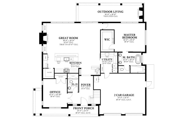 Home Plan - Floor Plan - Main Floor for Traditional House Plan #1058-218 - 4 bed, 4 bath