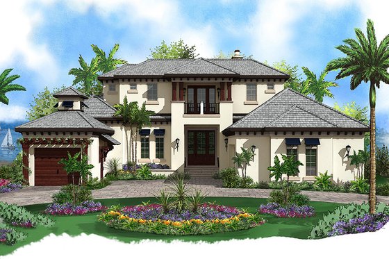 Exterior - Front Elevation for Contemporary House Plan #27-532 - 4 bed, 4.5 bath