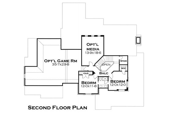 Floor Plan - Upper Floor for Craftsman House Plan #120-179 - 3 bed, 3 bath