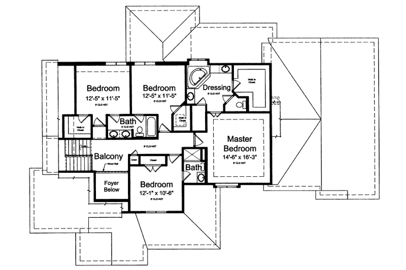 Dream House Plan - Floor Plan - Upper Floor for Traditional House Plan #46-500 - 4 bed, 3.5 bath