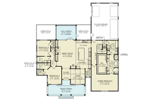Floor Plan - Main Floor for Farmhouse House Plan #119-448 - 3 bed, 3 bath