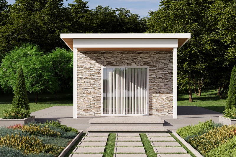 House Blueprint - Exterior - Front Elevation 4 for Contemporary House Plan #1106-59, 1 bath
