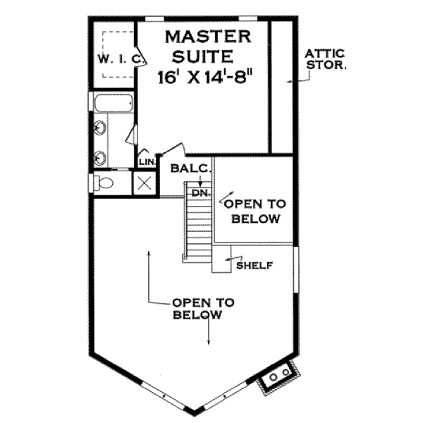 Traditional Floor Plan - Upper Floor Plan #3-118