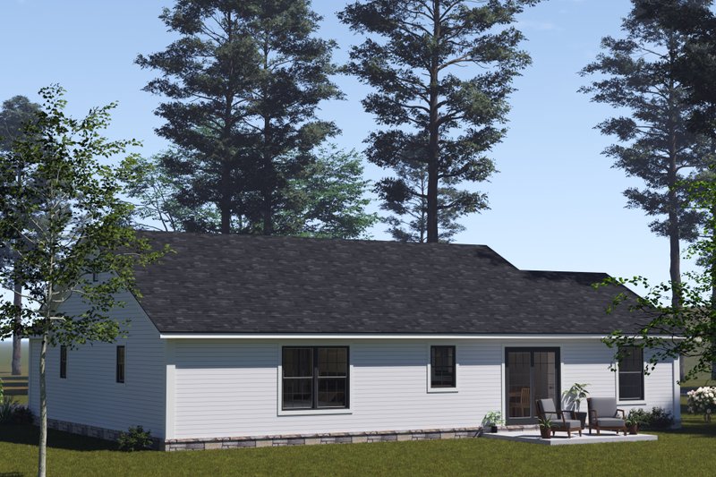 House Plan Design - Exterior - Rear Elevation for Contemporary House Plan #513-2344 - 3 bed, 2 bath