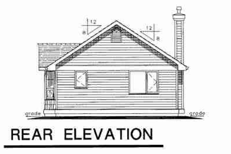 Dream House Plan - Exterior - Rear Elevation for Cottage House Plan #18-4462 - 1 bed, 1 bath