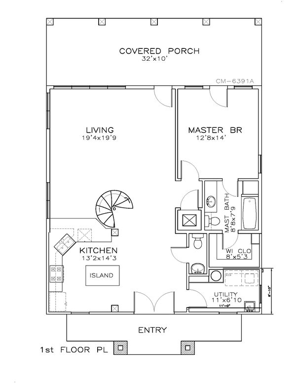 Architectural House Design - Beach Floor Plan - Main Floor Plan #8-310