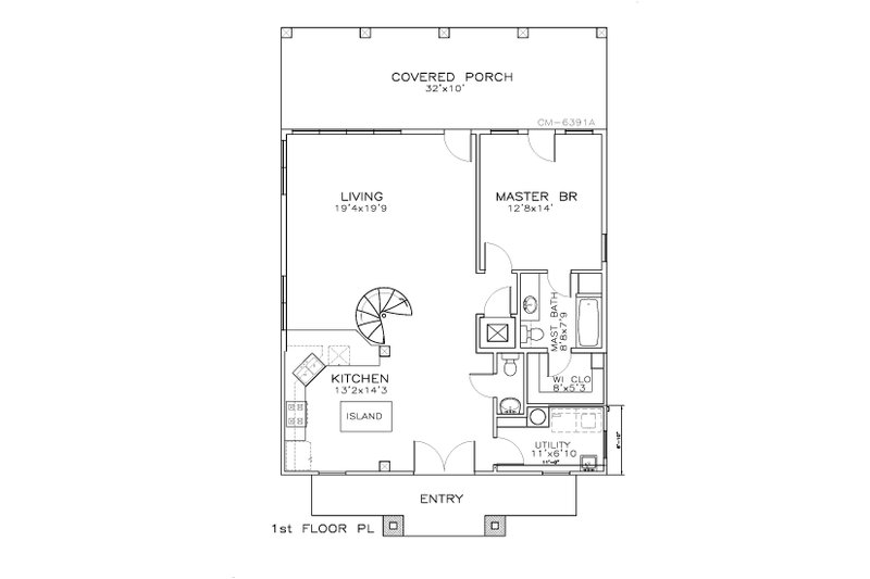 House Plan Design - Floor Plan - Main Floor for Beach House Plan #8-310 - 3 bed, 2.5 bath