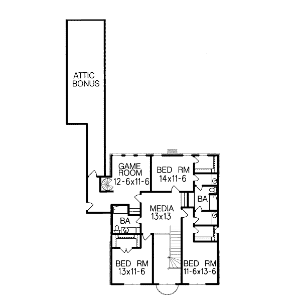 European Floor Plan - Upper Floor Plan #15-237