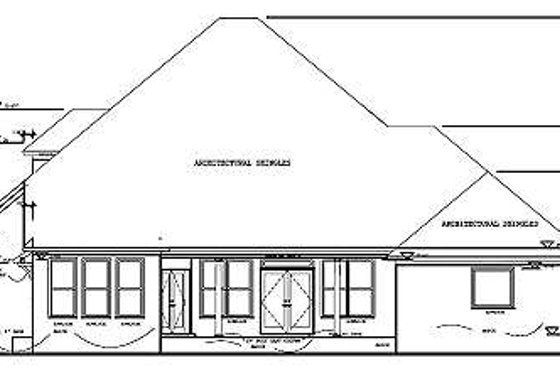 Exterior - Rear Elevation for Traditional House Plan #63-121 - 4 bed, 2.5 bath