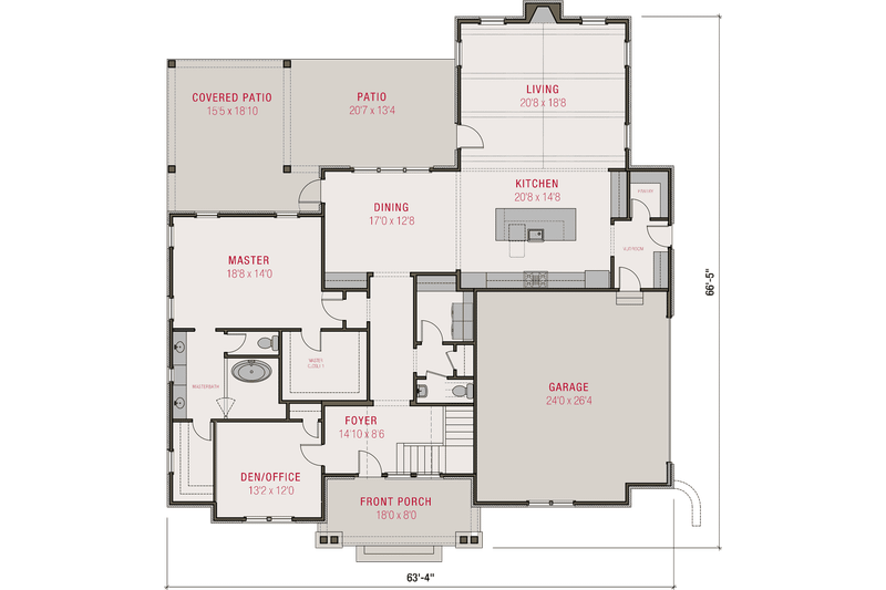 House Plan Design - Floor Plan - Main Floor for Tudor House Plan #1079-6 - 4 bed, 3.5 bath