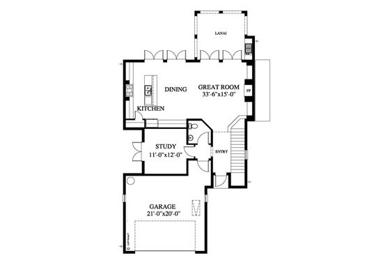 Floor Plan - Main Floor for Beach House Plan #426-12 - 3 bed, 2.5 bath