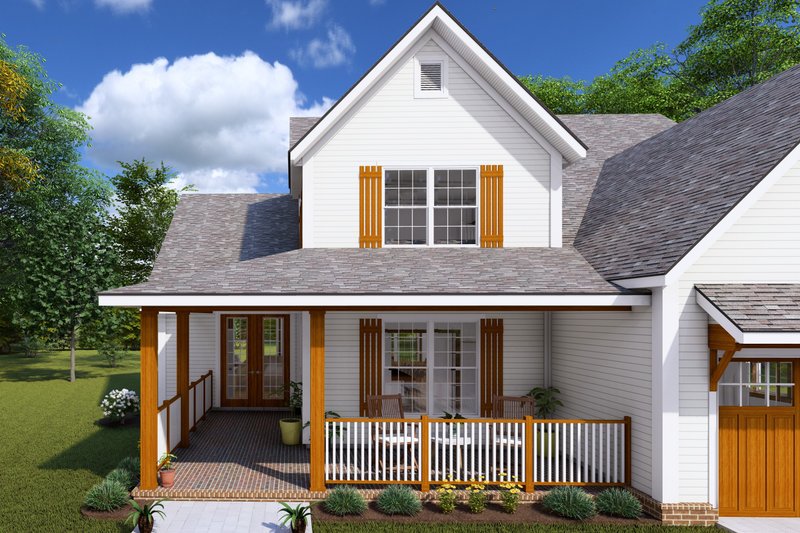 House Design - Exterior - Covered Porch for Farmhouse House Plan #513-2239 - 3 bed, 2.5 bath