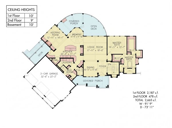 Dream House Plan - Floor Plan - Main Floor for Cottage House Plan #54-723 - 2 bed, 2.5 bath