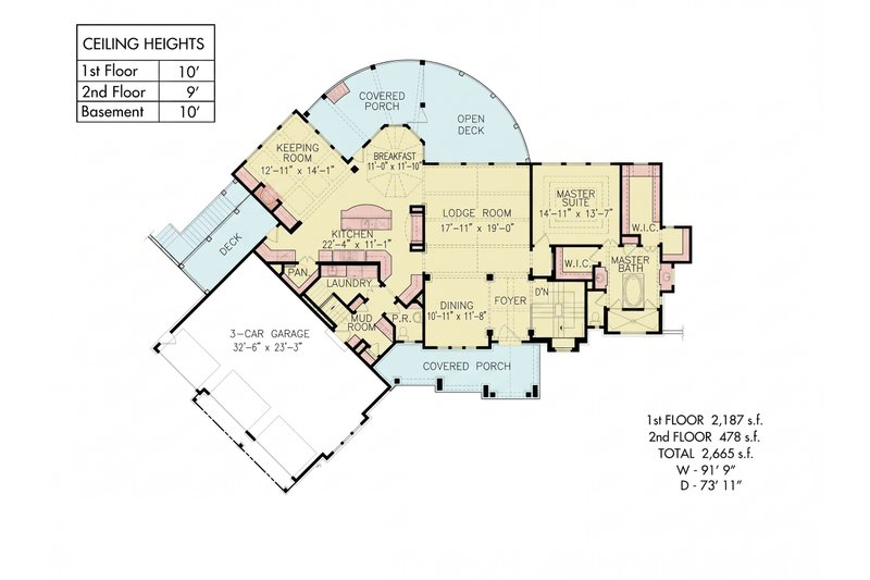 Dream House Plan - Floor Plan - Main Floor for Cottage House Plan #54-723 - 2 bed, 2.5 bath