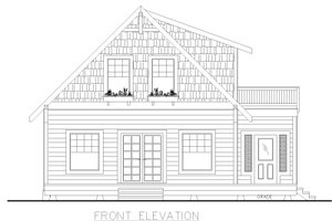 Exterior - Front Elevation 3 for Craftsman House Plan #117-987 - 2 bed, 2 bath