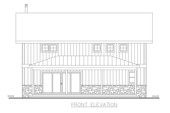 Exterior - Front Elevation 3 for Cottage House Plan #117-994 - 1 bed, 1 bath