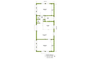 Floor Plan - Main Floor for Mediterranean House Plan #1106-101 - 2 bed, 1 bath