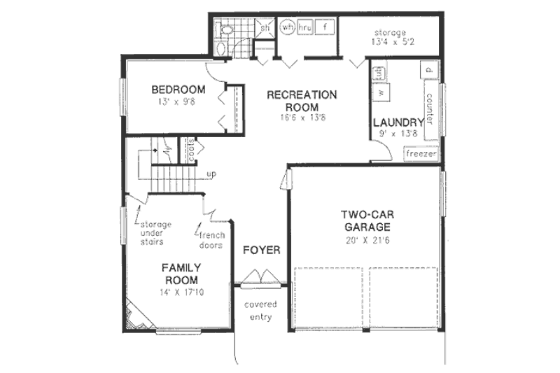 Home Plan - Floor Plan - Main Floor for European House Plan #18-9203 - 4 bed, 3 bath