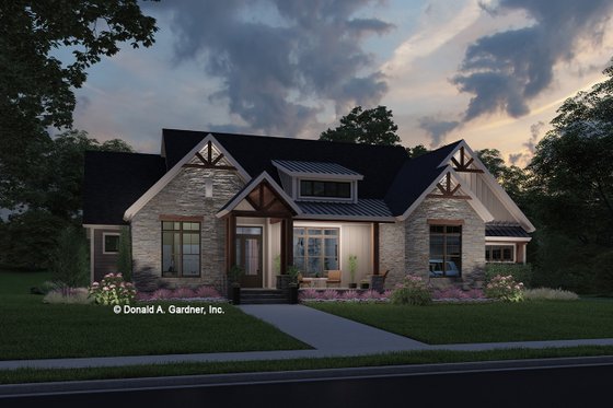 Exterior - Front Elevation 3 for Craftsman House Plan #929-1179 - 3 bed, 2.5 bath