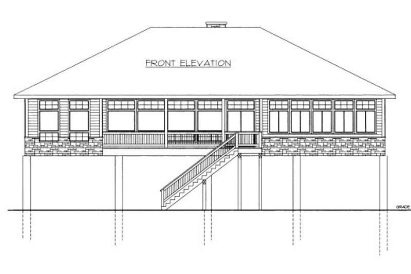 House Blueprint - Bungalow Exterior - Front Elevation Plan #117-698
