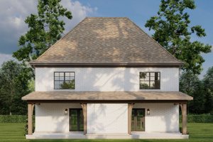 Exterior - Rear Elevation 1 for European House Plan #17-2526 - 2 bed, 2.5 bath