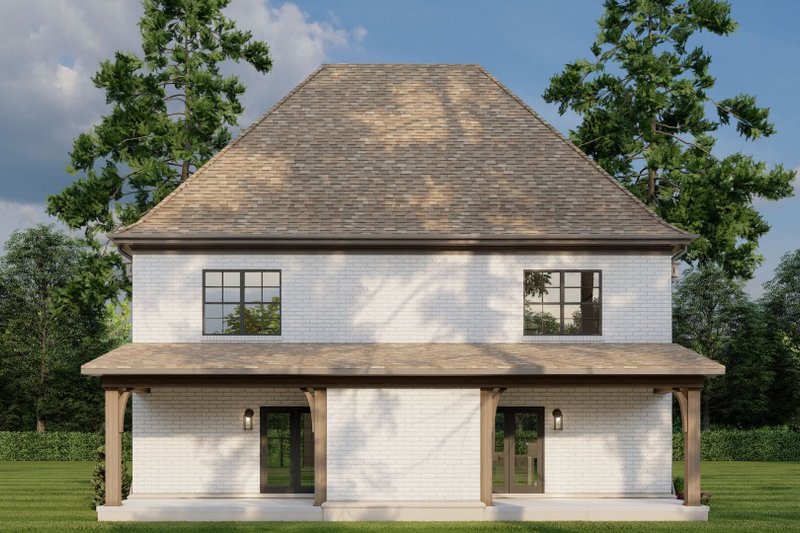 House Plan Design - Exterior - Rear Elevation 1 for European House Plan #17-2526 - 2 bed, 2.5 bath