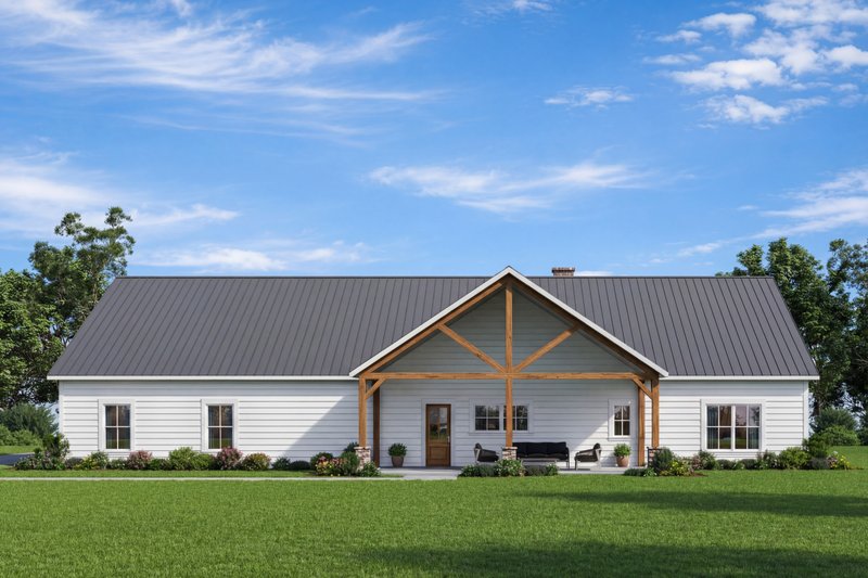 House Plan Design - Exterior - Rear Elevation for Barndominium House Plan #1117-46 - 5 bed, 3.5 bath