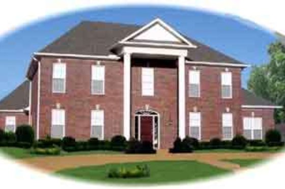 Exterior - Front Elevation for Classical House Plan #81-550 - 4 bed, 3.5 bath