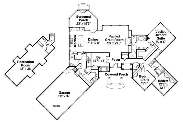 Architectural House Design - Country Floor Plan - Main Floor Plan #124-1010