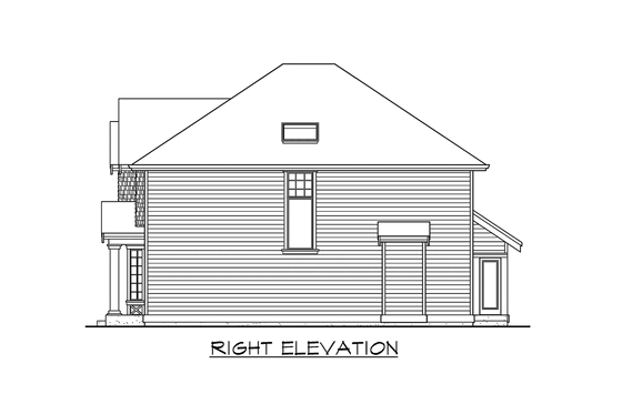 Exterior - Other Elevation 3 for Traditional House Plan #132-137 - 4 bed, 2.5 bath