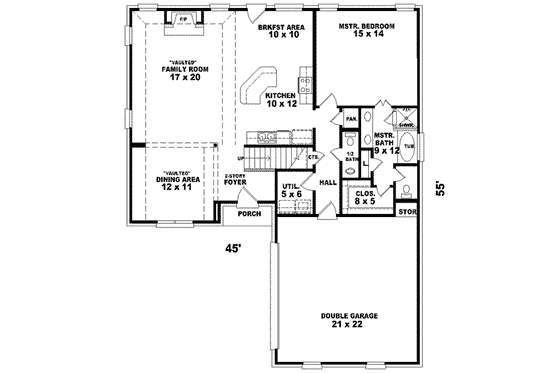 Floor Plan - Main Floor for European House Plan #81-745 - 3 bed, 2.5 bath