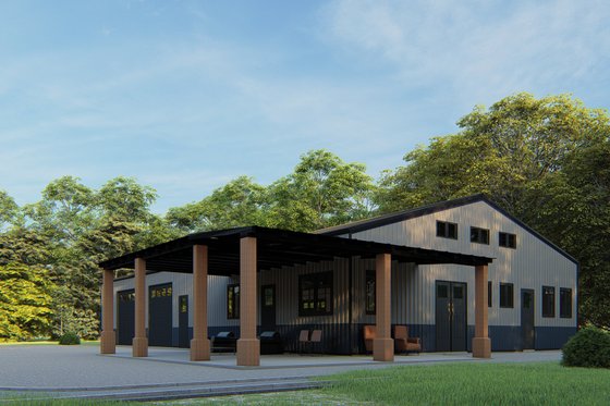 Exterior - Other Elevation 3 for Barndominium House Plan #1107-37 - 2 bed, 2.5 bath