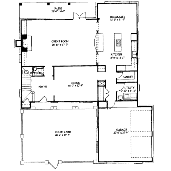 European Style House Plan - 4 Beds 3.5 Baths 3511 Sq/Ft Plan #325-161 ...