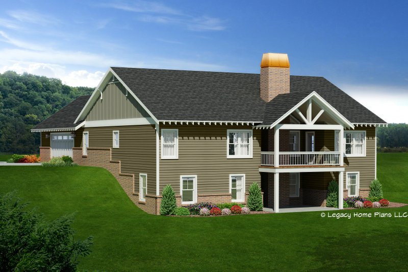 Architectural House Design - Exterior - Rear Elevation for Craftsman House Plan #932-582 - 3 bed, 2.5 bath