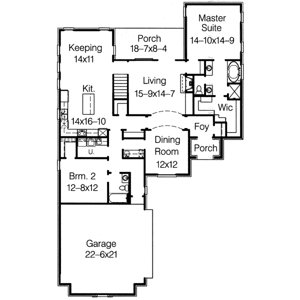House Blueprint - European Floor Plan - Main Floor Plan #15-280
