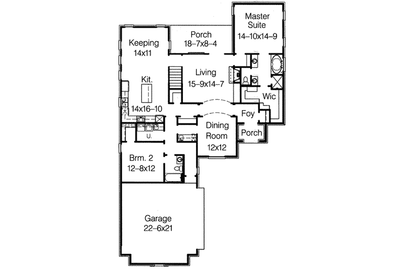 Dream House Plan - Floor Plan - Main Floor for European House Plan #15-280 - 4 bed, 3 bath