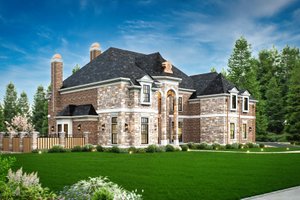 Exterior - Front Elevation 4 for European House Plan #119-421 - 4 bed, 4.5 bath