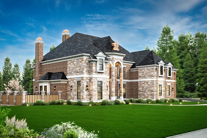 Dream House Plan - Exterior - Front Elevation 4 for European House Plan #119-421 - 4 bed, 4.5 bath