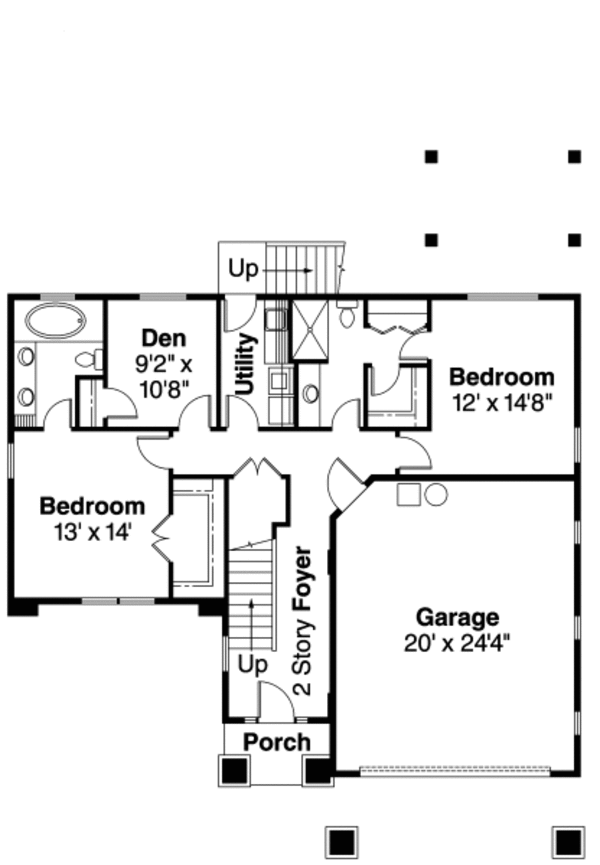 House Design - Craftsman Floor Plan - Main Floor Plan #124-619