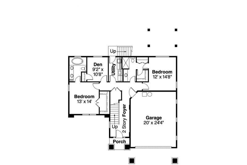 Home Plan - Floor Plan - Main Floor for Craftsman House Plan #124-619 - 3 bed, 3.5 bath