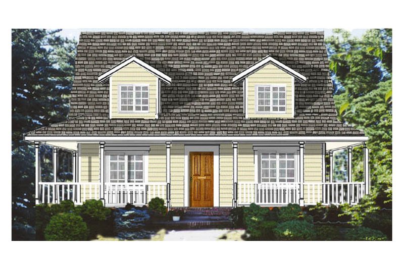 House Blueprint - Southern Exterior - Front Elevation Plan #3-144