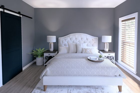 Interior - Master Bedroom 1 for Farmhouse House Plan #44-279 - 3 bed, 2 bath