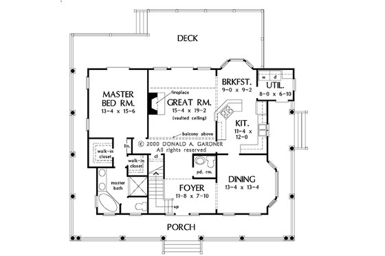 Floor Plan - Main Floor for Country House Plan #929-48 - 3 bed, 2.5 bath