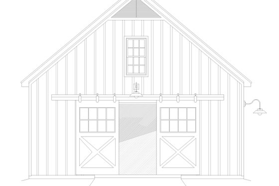 Exterior - Other Elevation for Farmhouse House Plan #932-800, 0.5 bath