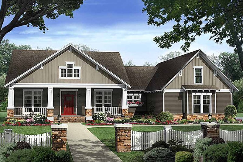 Dream House Plan - Craftsman style, Bungalow design, elevation