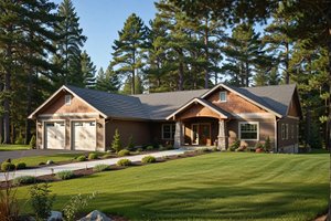 Ranch Exterior - Front Elevation Plan #117-491